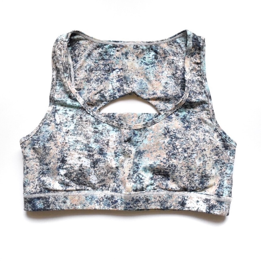 Mono B Caged Back Pastel Splatter Sports Bra
